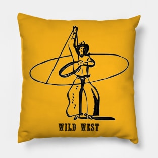 Western Era - Wild West Cowboy with Lasso 1 Pillow