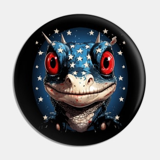 Patriotic Gecko Pin