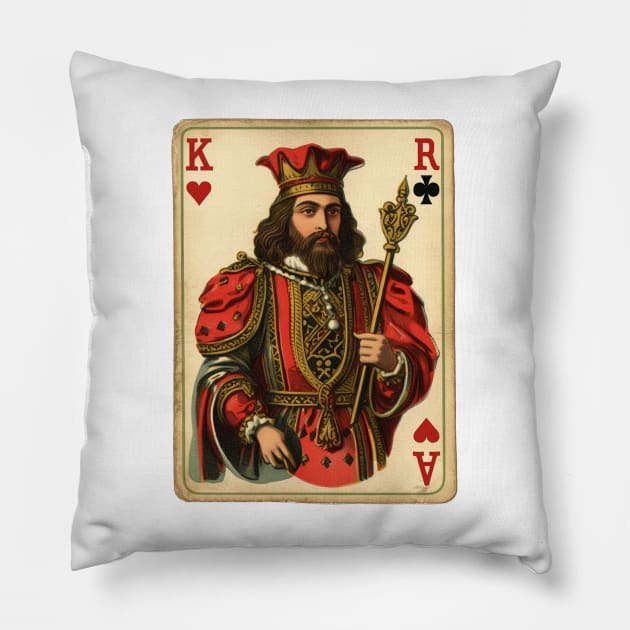 Playing With the King of Hearts! Pillow by Joe Neckbone's Hangout