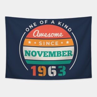 Retro Awesome Since November 1963 Birthday Vintage Bday 1963 Tapestry