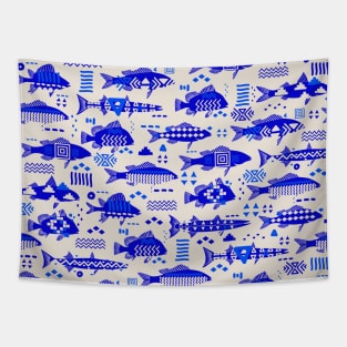 Boho Fishes in Indigo Tapestry