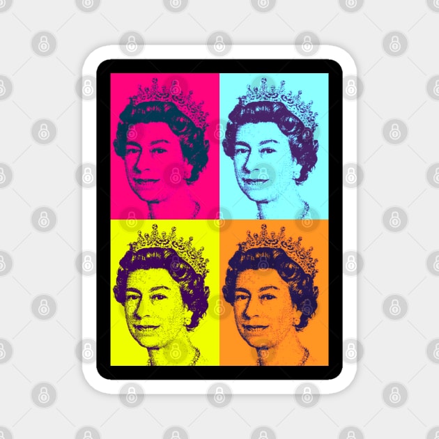 Queen E;izabeth II, Pop Art Magnet by E.S. Creative