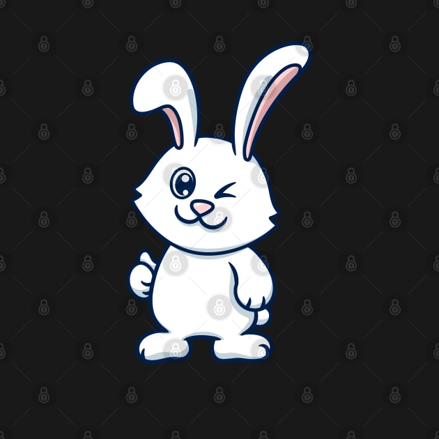 Cute Rabbit Giving Thumb Up by garistipis