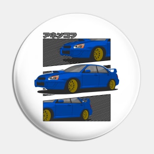 Blue Subaru Impreza WRX STI Pin