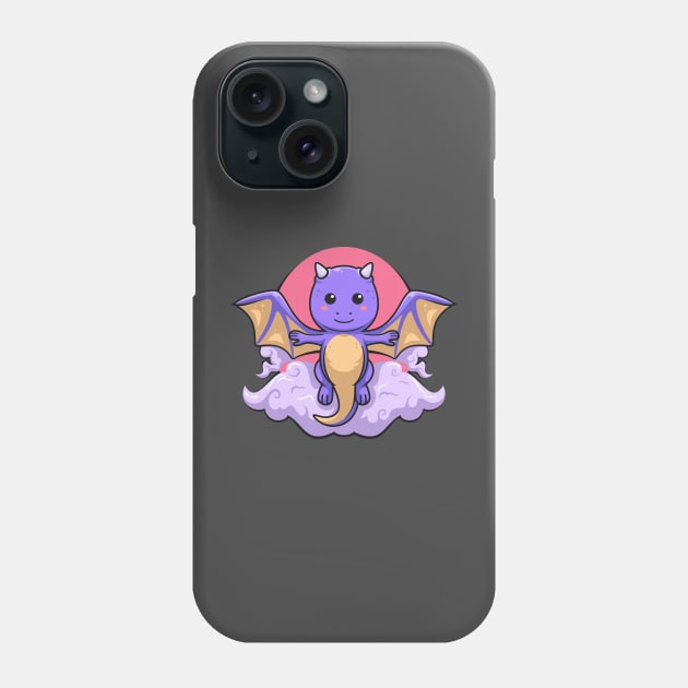 cute flying dragon in the sky Phone Case by onama.std