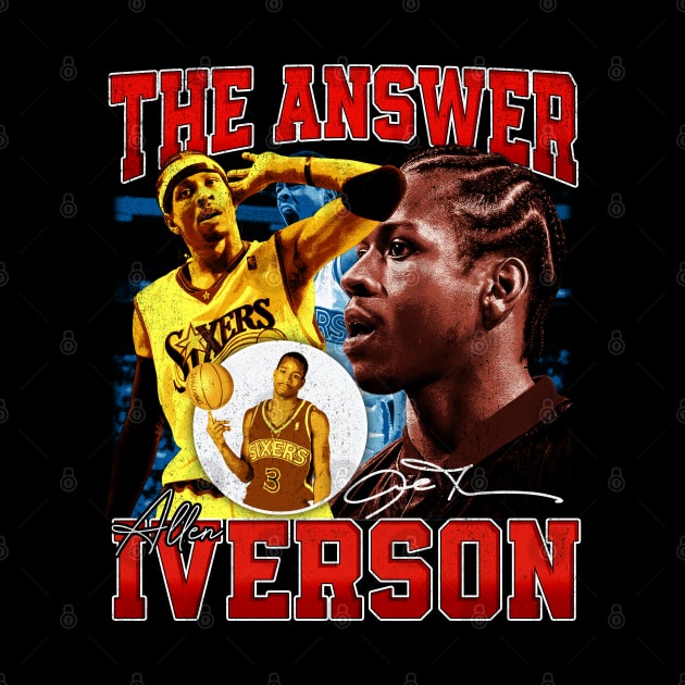 Allen Iverson The Answer Basketball Signature Vintage Retro 80s 90s Bootleg Rap Style by CarDE