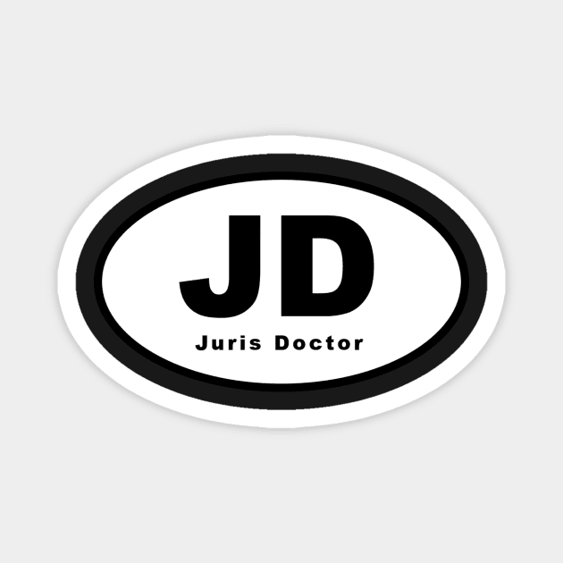 JD (Juris Doctor) Oval Magnet by kinetic-passion