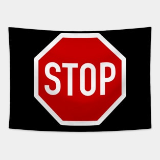 Stop Sign Warning Tapestry