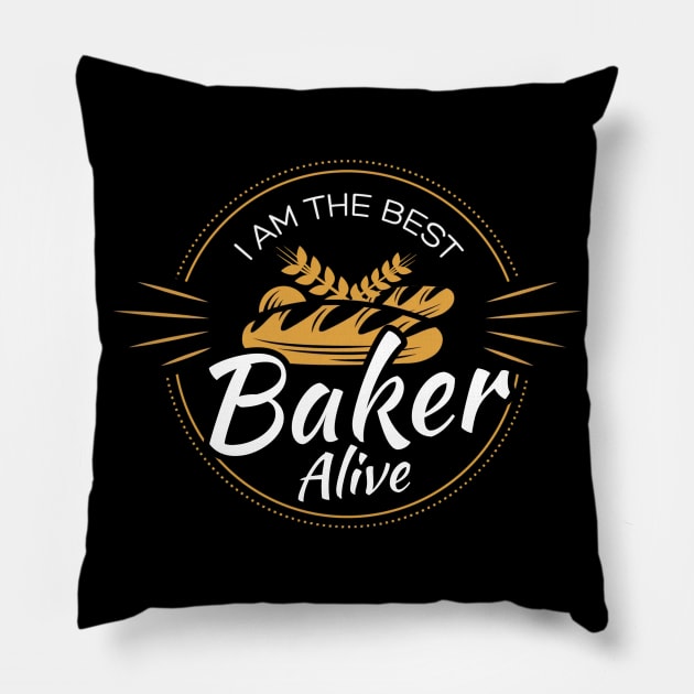 Best Baker Alive Pillow by Pieartscreation