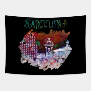 Plaza Catalunya Barcelona Tapestry