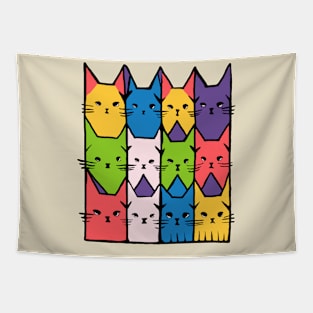 rainbow cats geometric Tapestry