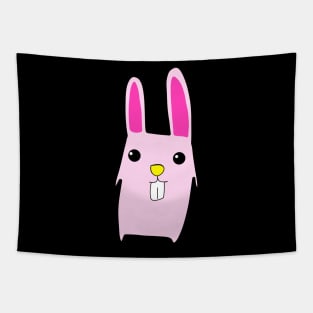 pink color bunny showing cute teeth Tapestry