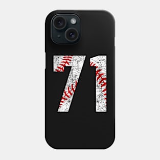 Vintage #71 Baseball Laces Baseball Mom Jersey Love Baseball Phone Case