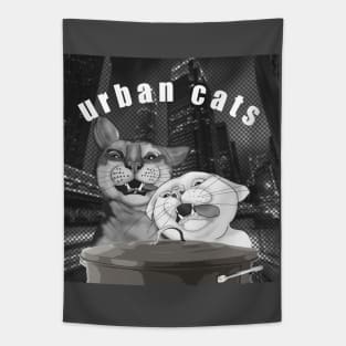 Urban cats Big city life Tapestry