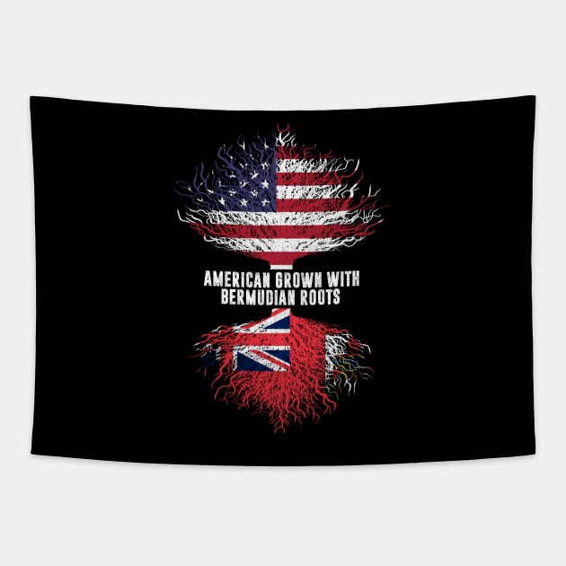 American Grown with Bermudian Roots USA Flag Tapestry by silvercoin