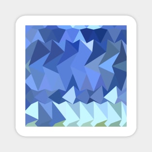 Brandeis Blue Abstract Low Polygon Background Magnet