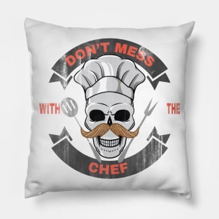 Don't Mess with the Chef with a Moustache Pillow