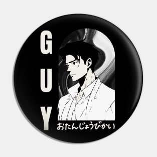 Aesthetic Anime Guy Modern Design Pin