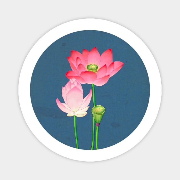 Minhwa: Lotus Flowers B Type Magnet by koreanfolkpaint