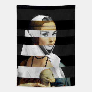 Lady with a Ermine by Leonardo da Vinci and Audrey Hepburn Tapestry