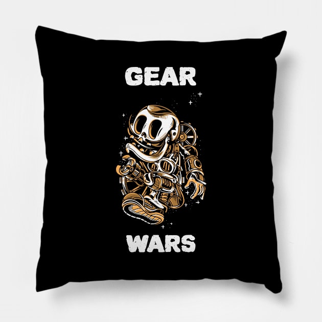 Space Alien UFO Gear Wars Design Pillow by New East 