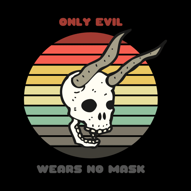 Sunset Demon Skull / Only Evil Wears No Mask by nathalieaynie