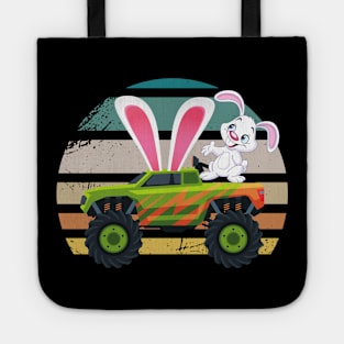 Easter Day for Monster Truck Lover Boy Bunny Easter Day Vintage Tote