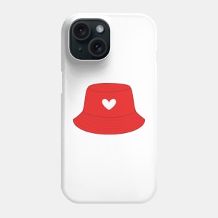 Red bucket hat with a heart Phone Case