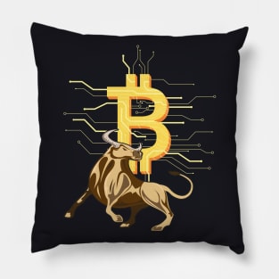 Bitcoin Bull crypto currency Pillow