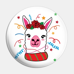 Llama Christmas Ornament Gift 2020 Pin