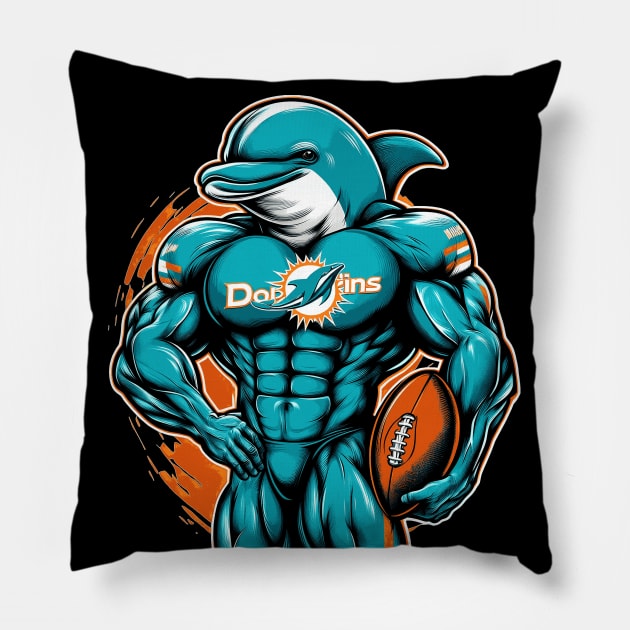 Dolphins #4 Pillow by Review SJW Podcast