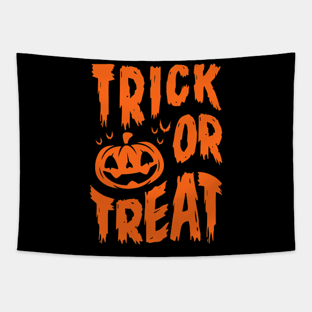 Trick or Treat - Halloween - Pumpkin - Creepy Cute Tapestry by Nemons