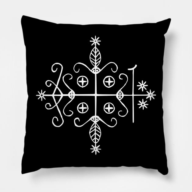 Papa Legba Voodoo Veve Pillow by ChatNoir01