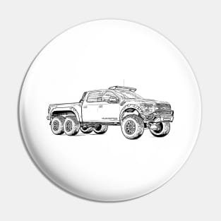 VelociRaptor Truck Wireframe Pin