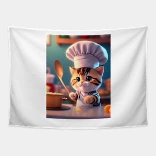 Cute cat in a chef's outfit Tapestry