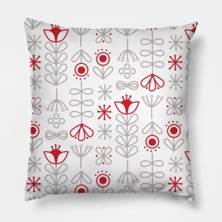 Folk Floral Pattern Pillow