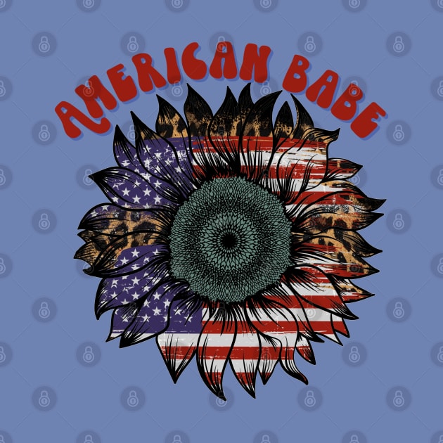American Babe American Flag Sunflower by Erin Decker Creative