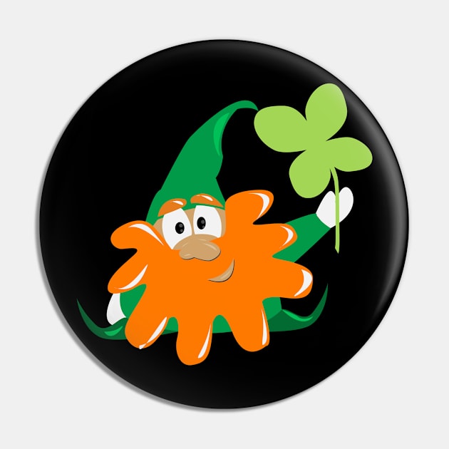 Lucky Gnome Funny St Patrick's Day Pin by Xeire