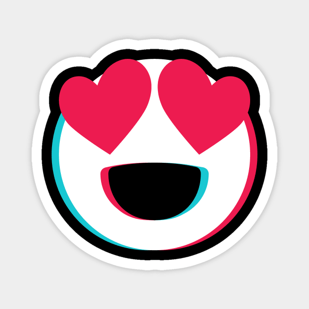 TikTok lovely eyes heart emoji smiley White Magnet by ThingyDilly