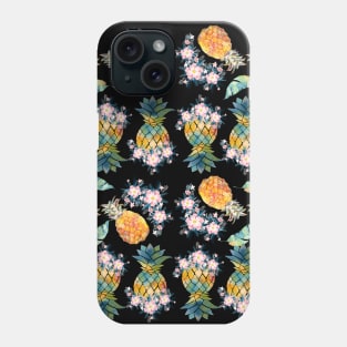 Tropical Midnight Flowering Pineapple Phone Case