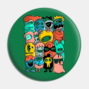 Monster cartoon illustration Pin