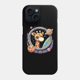 Stellar Safari: A Giraffe's Cosmic Adventure Phone Case