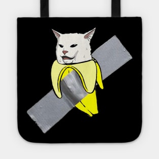 funny cat meme and the Banana duct-taped to the wall Tote