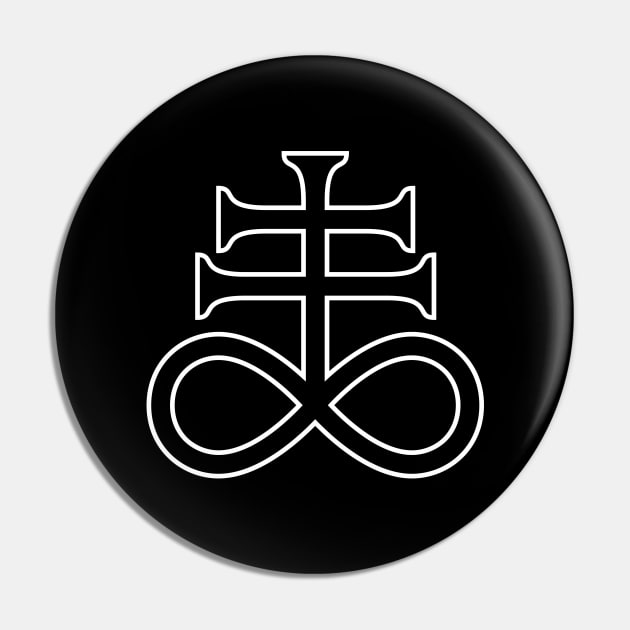 Leviathan Cross Black Body White Outline Pin by anonopinion