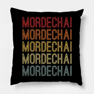 Mordechai Name Vintage Retro Pattern Pillow