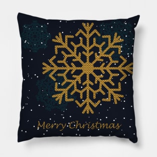 Golden snowflake Pillow