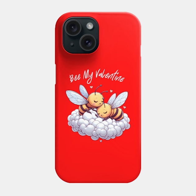 couple of bees embracing on a cloud, Bee My Valentine Phone Case by StyleTops