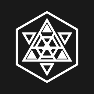 White Minimalist Geometric Glyph Mandala Sigil Rune 455 T-Shirt