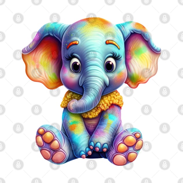 Rainbow Baby Elephant by Chromatic Fusion Studio