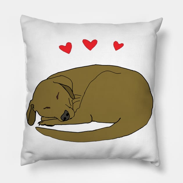 Dog Love Pillow by wanungara